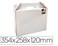 Caja maletin con asa q-connect carton para envio y transporte 355x120x258 mm