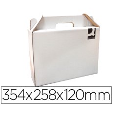 Caja maletin con asa q-connect carton para envio y transporte 355x120x258 mm