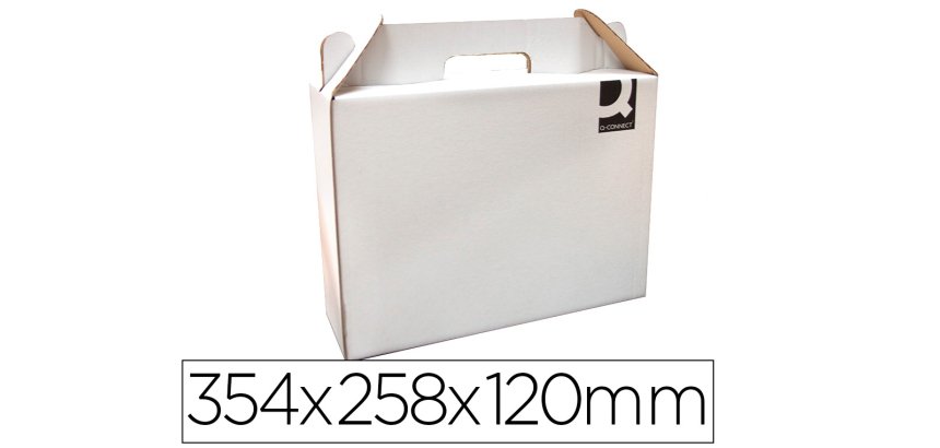 Caja maletin con asa q-connect carton para envio y transporte 355x120x258 mm