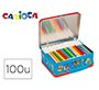 Rotulador carioca color kit caja metalica de 100 unidades surtidas + album colorear