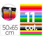 Cartulina guarro 50x65 cm contenido \"d\" 25 hojas x 11 colores 185 gr