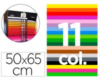 Cartulina guarro 50x65 cm contenido \"d\" 25 hojas x 11 colores 185 gr