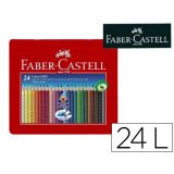 Lapices de colores faber castell acuarelable colour grip triangular caja metalica de 24 colores surtidos