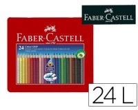 Lapices de colores faber castell acuarelable colour grip triangular caja metalica de 24 colores surtidos