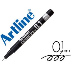 Rotulador artline calibrado micrometrico negro comic pen ek-281 punta poliacetal 0,1 mm resistente al agua