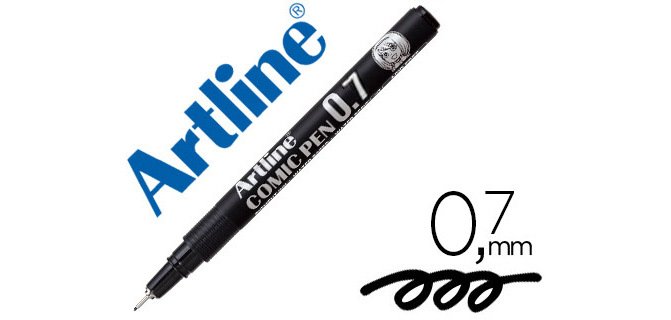 Rotulador artline calibrado micrometrico negro comic pen ek-287 punta poliacetal 0,7 mm resistente al agua