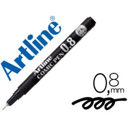 Rotulador artline calibrado micrometrico negro comic pen ek-288 punta poliacetal 0,8 mm resistente al agua