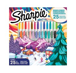 Rotulador sharpie permanente punta fina edicion limitada caja de 25 unidades colores surtidos