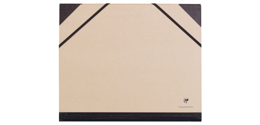 Carpeta de dibujo clairefontaine con gomillas din a4+ kraft marron 260x330 mm