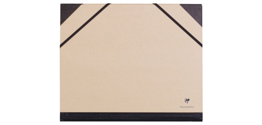 Carpeta de dibujo clairefontaine con gomillas din a4+ kraft marron 260x330 mm