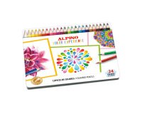 Lapices de colores alpino color experience caja metalica de 24 unidades colores surtidos