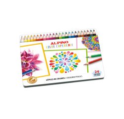 Lapices de colores alpino color experience caja metalica de 24 unidades colores surtidos
