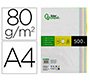 Papel color liderpapel a4 80gr 5 colores surtidos paquete de 500 hojas