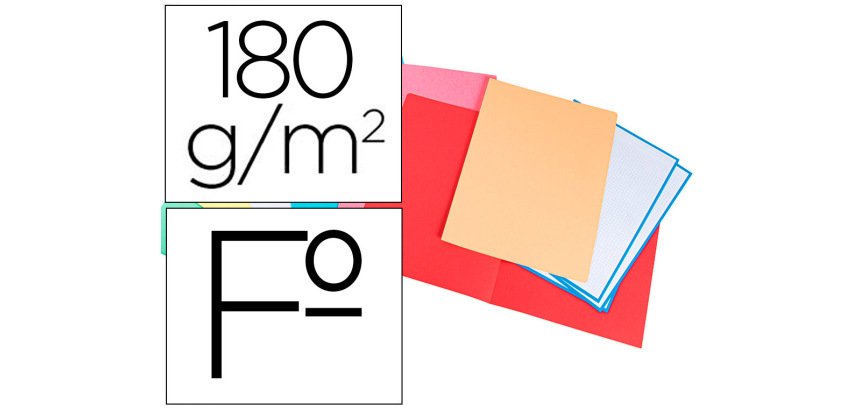 Subcarpeta cartulina liderpapel folio colores surtidos paquete de 25 unidades retractiladas