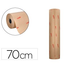 Papel de regalo kraft verjurado carlin bobina grande ancho 70 cm peso 10 kg