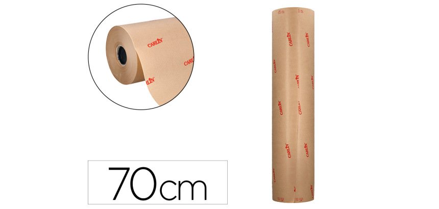 Papel de regalo kraft verjurado carlin bobina grande ancho 70 cm peso 10 kg