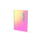 Cuaderno espiral milan coleccion sunset din a4 tapa dura 90 hojas 95 gr cuadricula 5 mm rosa