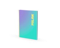 Cuaderno espiral milan coleccion sunset din a4 tapa dura 90 hojas 95 gr cuadricula 5 mm verde