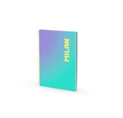 Cuaderno espiral milan coleccion sunset din a4 tapa dura 90 hojas 95 gr cuadricula 5 mm verde