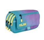 Estuche portatodo milan sunset 4 cremalleras con solapa turquesa 240x130x80 mm
