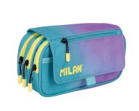 Estuche portatodo milan sunset 4 cremalleras con solapa turquesa 240x130x80 mm