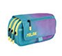 Estuche portatodo milan sunset 4 cremalleras con solapa turquesa 240x130x80 mm
