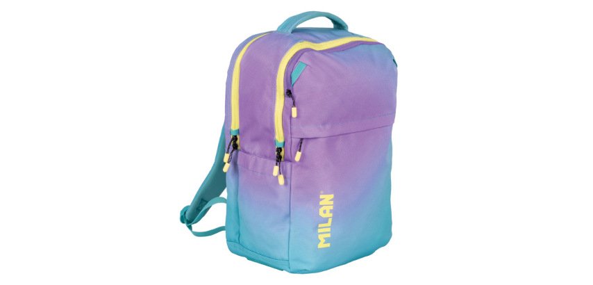 Mochila milan coleccion sunset 5 cremalleras 25 l turquesa 454x280x200 mm