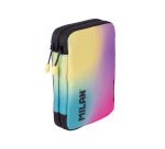 Plumier escolar milan coleccion sunset doble cremallera con accesorios color negro 198x143x40 mm