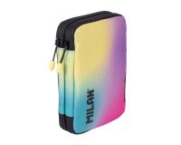 Plumier escolar milan coleccion sunset doble cremallera con accesorios color negro 198x143x40 mm