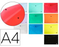 Carpeta liderpapel dossier broche transparente din a4 colores surtidos paquete de 5 retractilado