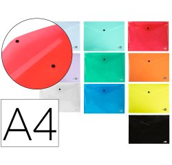 Carpeta liderpapel dossier broche transparente din a4 colores surtidos paquete de 5 retractilado
