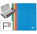 Carpeta liderpapel gomas tres solapas carton simil prespan folio pack de 4 unidades colores surtidos
