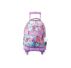 Mochila con carro totto gatitos morado 455x320x180 mm