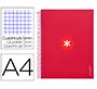 Cuaderno espiral a4 micro antartik tapa forrada 120h 100 gr cuadro 5mm 5 bandas 4 taladros color frambuesa