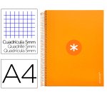 Cuaderno espiral a4 micro antartik tapa forrada 120h 90 gr cuadro 5mm 5 bandas 4 taladros color mostaza