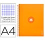 Cuaderno espiral a4 micro antartik tapa forrada 120h 90 gr cuadro 5mm 5 bandas 4 taladros color mostaza