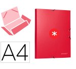 Carpeta antartik gomas tres solapas carton forrado a4 color frambuesa