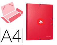 Carpeta antartik gomas tres solapas carton forrado a4 color frambuesa
