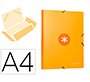 Carpeta antartik gomas tres solapas carton forrado a4 color mostaza