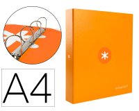 Carpeta 4 anillas 40 mm mixtas antartik a4 forrada color mostaza
