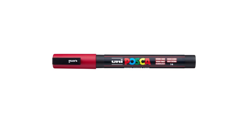 Rotulador uni posca 0,9 - 1,3mm pc-3m rojo oscuro