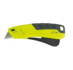 Cuter milan metalico ancho retractil de seguridad acid amarillo