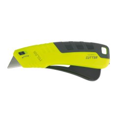 Cuter milan metalico ancho retractil de seguridad acid amarillo