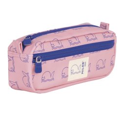 Estuche portatodo milan rectangular 2 cremalleras coleccion 460 since 1918 color rosa