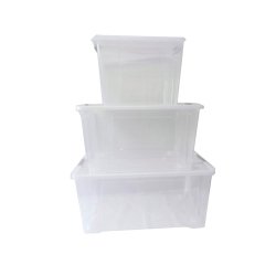 Caja de almacenaje archivo 2000 polipropileno apilable y encajable con tapa 10 litros transparente 280x400x130 mm
