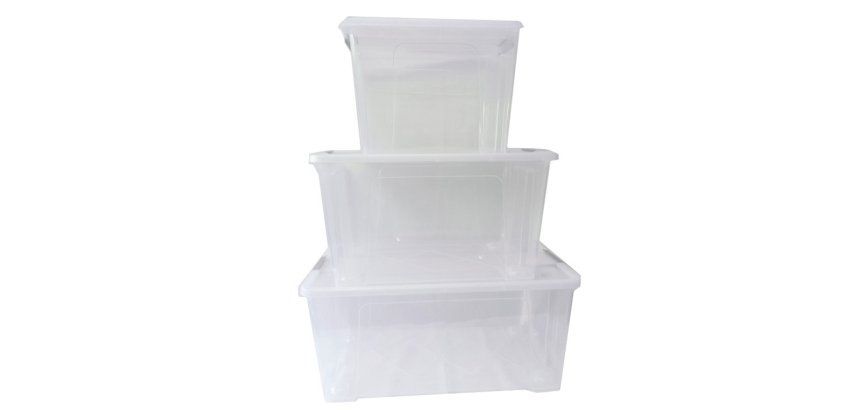 Caja de almacenaje archivo 2000 polipropileno apilable y encajable con tapa 10 litros transparente 280x400x130 mm