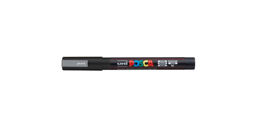 Rotulador uni posca 0,9 - 1,3 mm pc-3m plata