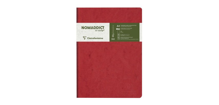 Cuaderno cosido clairefontaine din a4 tapa dura 96 hojas liso 90 g color rojo