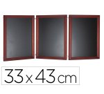 Pizarra negra liderpapel para hosteleria mural madera con superficie para rotuladores tipo tiza 33x43cm pack de 3