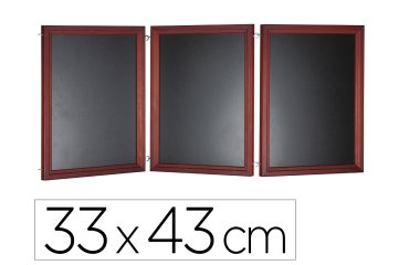Pizarra negra liderpapel para hosteleria mural madera con superficie para rotuladores tipo tiza 33x43 cm pack de 3